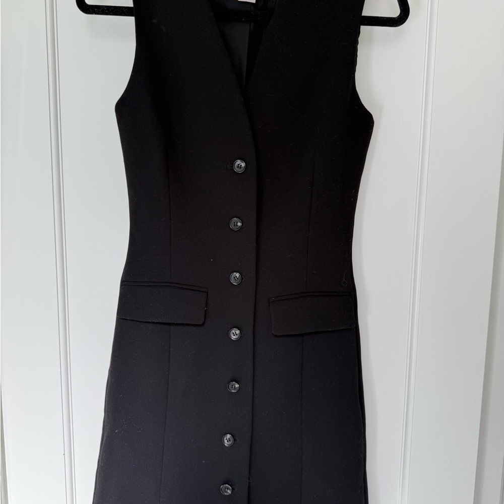 Blazer button black dress